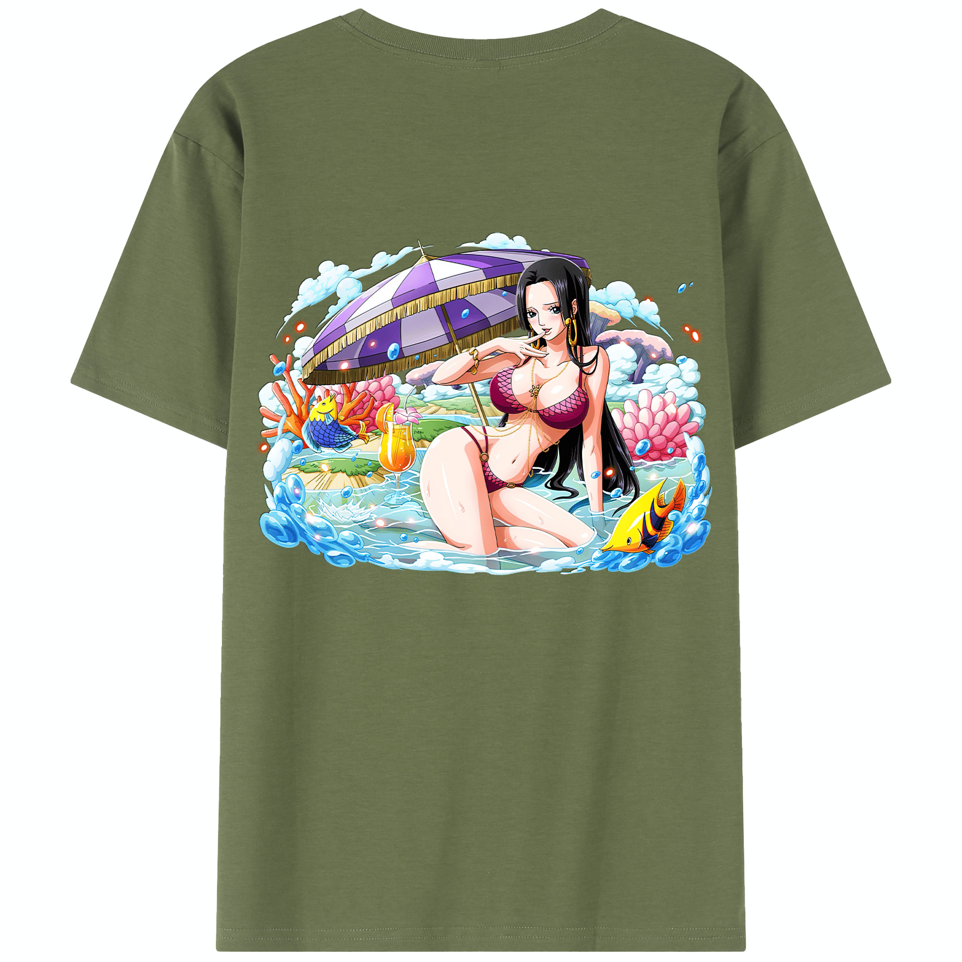 ワンピース ボア・ハンコック ONE PIECE Boa·Hancock 綿100％半袖Tシャツ（背面プリント）